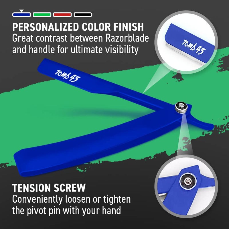 Tomb 45 Tomb45 Triple Cartridge Razor Holder | Disposable Razor Safety Handle For Barbers | 100% Metal Grip & 3 Adjustable Blade Exposure Options For Shaving | Men's Straight Edge Razors Manual Shaver - Image 3